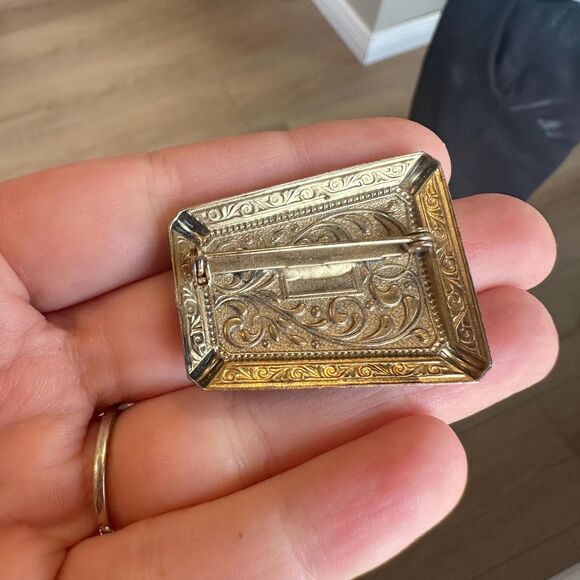 Vintage Victorian Gold Tone Bar Pin Brooch - Picture 2 of 2